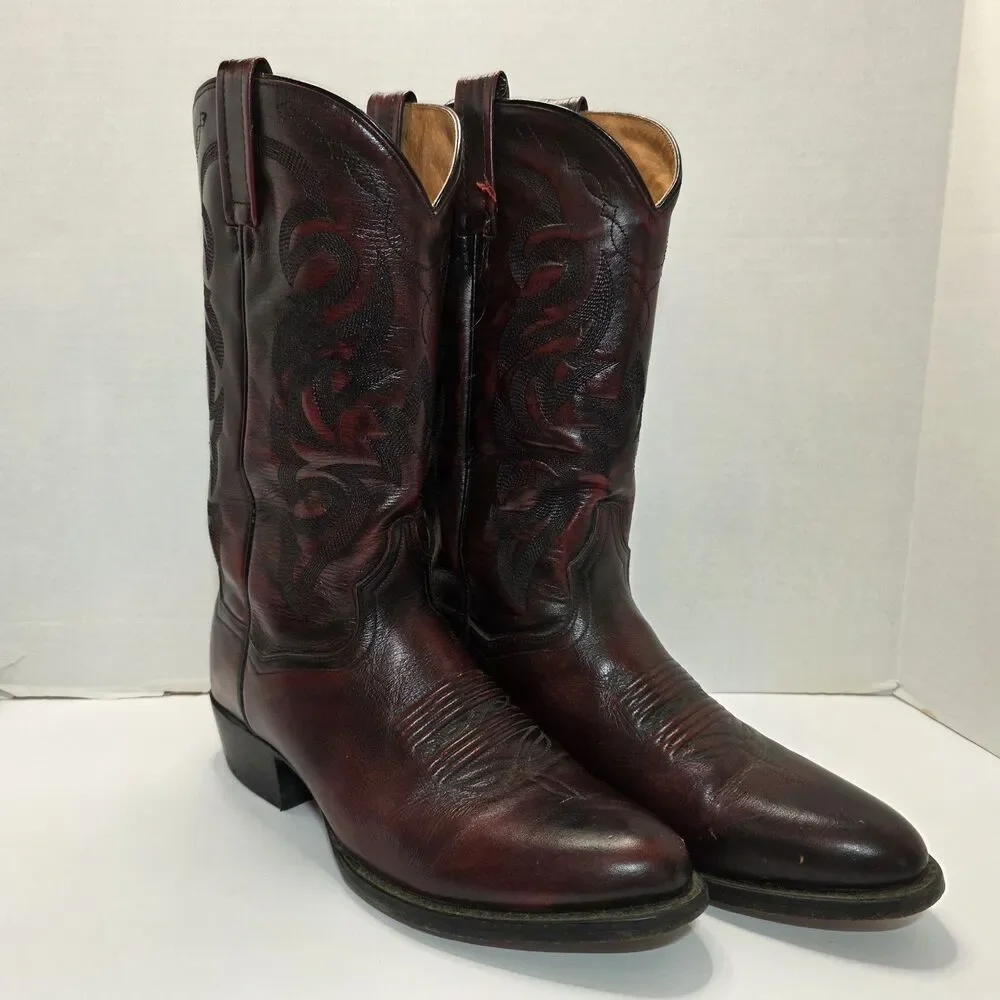 Dan Post Milwaukee Men’s 10.5D Black Cherry Western Boots 13” DP2112R